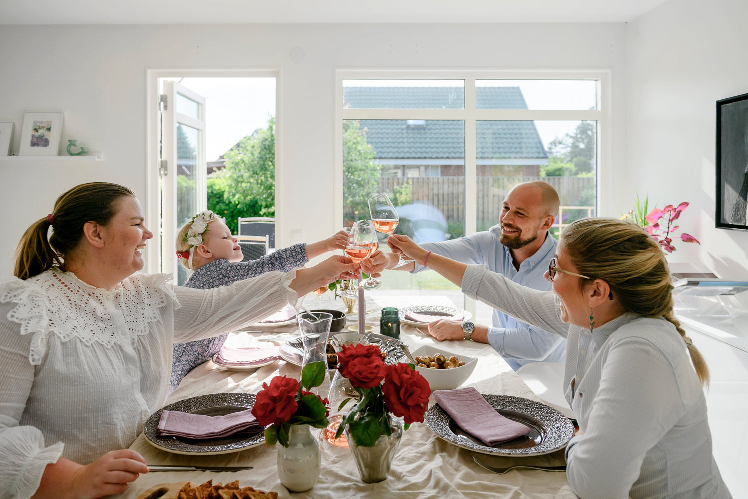 A family having lunch together